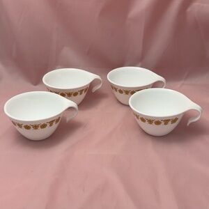 Vintage Corelle Tea Cups – Butterfly Gold – Set of 4